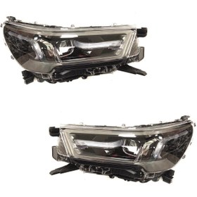 Resim NS Nilser Auto Parts Ns Toyota Hilux Revo Mercekli İçi Koyu Gri Sağ-Sol Far 2021-2023 