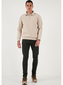 Resim Buratti Streç Pamuklu Slim Fit Normal Bel Dar Paça Jeans Erkek Kot Pantolon 1115C24Napoli Nefti 