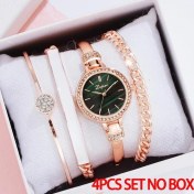 Resim Hanyang 4 Adet Set No Box1 Lvpai Marka Kadın Bilezik Saatler Set Moda Kadın Elbise Bayanlar Bilek Izle Lüks Gül Altın Kuvars Izle Set Hediye Dropshiping (Yurt Dışından) 