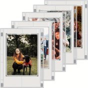 Resim Instax ve Polaroid film için 5 adet mini akrilik manyetik fotoğraf çerçevesi, şeffaf buzdolabı mıknatısı resim çerçevesi tutucu 