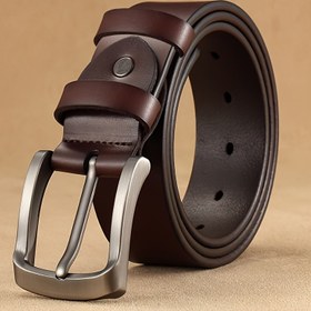 Resim Erkek Casual Vintage Suni Deri Kemer ile Alaşım Ekleme Toka - Suni Deri, Klasik Tasarım, Ortalama Genişlik 