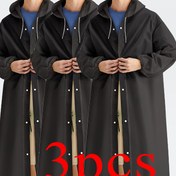 Resim 3 siyah su geçirmez kalın açık hava boş zaman yetişkin açık hava sporları yağmurlukları, rüzgar geçirmez ve su geçirmez EVA kalın tam vücut tulumu yağmurluk seyahat için, açık hava bisikleti, taşınabilir yağmurluk, büzme ipi, yürüyüş, taşınabilir yetişkin kadın yağmurluk 