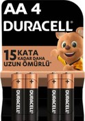 Resim Duracell LR6/MN1500 1.5 V Alkalin AA Kalem Pil 4'lü Paket 