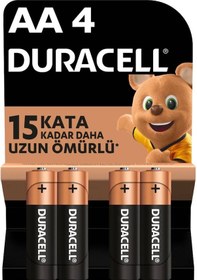 Resim Duracell LR6/MN1500 1.5 V Alkalin AA Kalem Pil 4'lü Paket 