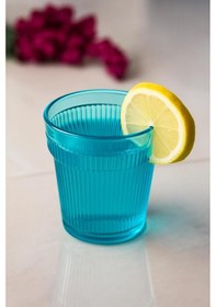 Resim Akrilik Aquamarin Tekli Kısa Bardak & Su Meşrubat Kahve Yanı Bardağı 300 Ml Cam Değildir 