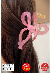 Resim Fiyonk Model Pembe Renk 11 Cm Asetat Mandal Toka Pembe 