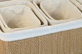 Resim Wicker Premium Serisi Dikdörtgen 3'lü Set Organizer 