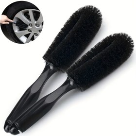 Resim 1 adet Çok Yönlü Araba Tekerlek Fırçası, Lastik Kalkan Temizleyici, Araç Temizliği için Benzersiz Yıkama Aracı, Lastik Temizleyici, Saç Fırçası. 