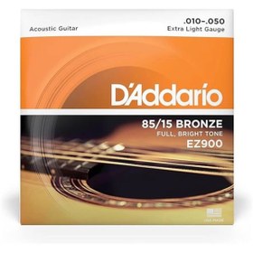 Resim AyrStore D'Addario EZ900 85/15 Bronze Akustik Gitar Teli (10-50) 
