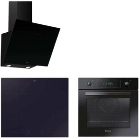 Resim Hoover & Candy Arvigo Ankastre Set (HDG6C1GBTK Davlumbaz + HH64CCB Ocak + FCP405N/E Fırın) 