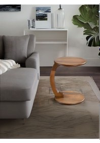 Resim Lunora Ceviz Ahşap C Yan Sehpa Ceviz 