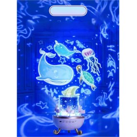 Resim Eco Lounge Uyku Arkadaşı Çocuk Gelişimi Galaksi Çok Figürlü Projektör Gece Lambası Hoparlörlü Doğum Günü Temalı 