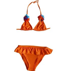Resim Endeep Kız Çocuk Fırfırlı Turuncu Üçgen Bikini Takımı Turuncu 