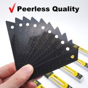 Resim 10 Adet Yüksek Karbon Çelik Sanatçı Bıçağı Yedekleri, 60° Keskin Siyah Kenarlı, Katlanabilir Tasarım, Kutulu (10'lu Paket), Karton/Köpük/Plastik için Çok Boyutlu Dayanıklı Set, Sanatçı Bıçakları İçin Yedek Bıçaklar 