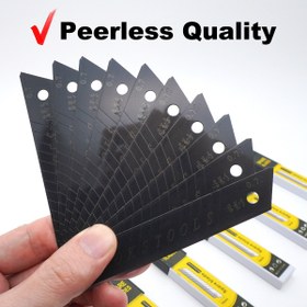 Resim 10 Adet Yüksek Karbon Çelik Sanatçı Bıçağı Yedekleri, 60° Keskin Siyah Kenarlı, Katlanabilir Tasarım, Kutulu (10'lu Paket), Karton/Köpük/Plastik için Çok Boyutlu Dayanıklı Set, Sanatçı Bıçakları İçin Yedek Bıçaklar 