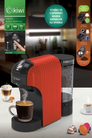 Resim Kiwi KCM-7597 KAPSÜL KAHVE MAKİNESİ KIRMIZI 