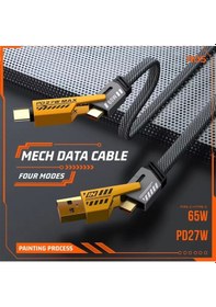 Resim Büro Ev Ofis si İçin 65w Hızlı Şarjlı Usb Typec Girişli Örgülü Kablo 