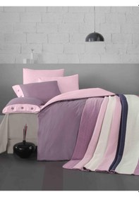 Resim Akrilik Örgü Battaniye Seti Çift Kişilik Pudra Pembe Pudra 