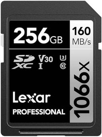 Resim Lexar 256GB Professional 1066x SDXC UHS-I cards, up to 160MB/s read 120MB/s write C10 V30 U3 