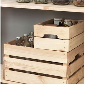 Resim IKEA Dekoratif Kutu, Çam 23 x 31 x 15 cm Ev Düzen Kutu Sepet Masif Çam Ağacı 