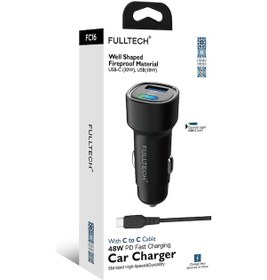 Resim Fulltech Fc16 48w Hızlı Şarjlı Araç Şarj Cihazı Usb-c & Usb Çift Giriş C To C Kablo Dahil Renk 