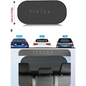Resim Figiza Vantuzlu Arka Cam Araç Güneşlik Perde Seti -100x50 cm, Katlanabilir, Pratik Araç Güneşliği - Bebekli Aileler Emzirme Perdesi 