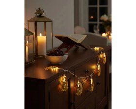 Resim Belle Fusion Mey Ithalat® Secde Eden Adam Figürlü Ay Tasarımlı Ramazan LED Işık 