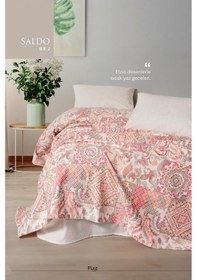 Resim Saldo Bej Tek Kişilik Pike Takımı %100 Pamuk, Lastikli Çarşaflı Bej 