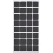 Resim Kitchen Design Lab Siyah 32 Adet 2.5x2.5 CM Kare Yapışkanlı Sandalye Masa Koltuk Altı Parke Koruma Keçesi 