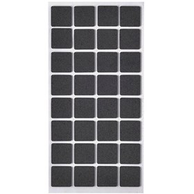 Resim Kitchen Design Lab Siyah 32 Adet 2.5x2.5 CM Kare Yapışkanlı Sandalye Masa Koltuk Altı Parke Koruma Keçesi 