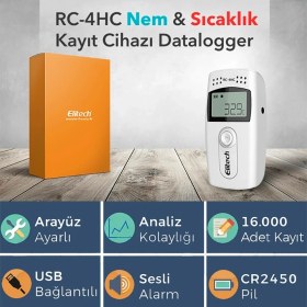Resim Sevgift RC-4HC Mini Sıcaklık ve Nem Kayıt Cihazı Datalogger 
