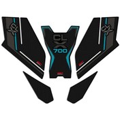 Resim GP Kompozit CF Moto 700 CL-X 2022-2024 Uyumlu Tank Pad Seti Turkuaz 