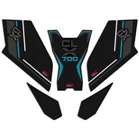 Resim GP Kompozit CF Moto 700 CL-X 2022-2024 Uyumlu Tank Pad Seti Turkuaz 