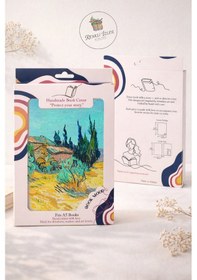 Resim Kitap Kılıfı Ve Metal Kitap Ayracı Seti Van Gogh Kulübeler 