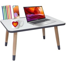 Resim LİVA AHŞAP Laptop Tablet Bilgisyar Ve Kahvaltı Sehpası Çalışma Masası 