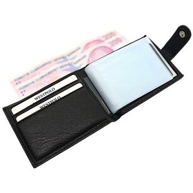 Resim Westpolo Hakiki Deri Bol Şeffaf Kart Bölmeli Patlı Unisex Kartlık - Siyah Siyah 