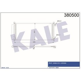 Resim KALE OTO Radyatör 380500 Klima Radyatörü Crv I Integra Al Al 581X366X16 