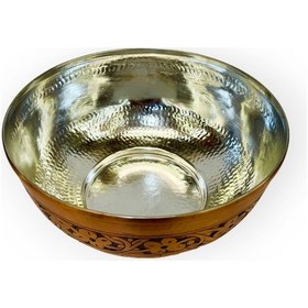 Resim Oyma İşlemeli Skoç Eskitme Bakır Salata Kasesi 