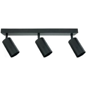 Resim Riolight Modern Siyah Mutfak9,salon,giyinme Odası,cafeler İçin Gün İşiğı Metal 3lü Spot Ampul Dahil 3'lü Siyah 