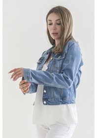 Resim Power Streç Yıpratmalı Bleach Washing Denim Ceket 0922 Mavi 