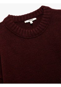 Resim Koton Uzun Kollu Bisiklet Yaka Triko Oversize Kazak Bordo 6wak90177ht Bordo 