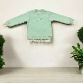 Resim Divonette Kız Bebek Şardonlu Grand Yazılı Sweatshirt-15095 Mint 
