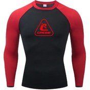 Resim Snapbuy Erkek Uzun Kollu Rashguard - Uv Koruma, Sörf, Dalış, Yüzme Ve Plaj Kıyafeti Chınakoyu Gri Koyu Gri 