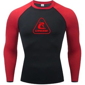 Resim Snapbuy Erkek Uzun Kollu Rashguard - Uv Koruma, Sörf, Dalış, Yüzme Ve Plaj Kıyafeti Chınakoyu Gri Koyu Gri 