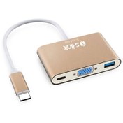 Resim S-Link SL-USB-C66 0.15metre TYPE-C-USB 3.0_VGA Çevirici Adaptör Gold 4K 