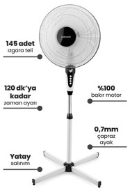 Resim GoldMaster Turboflow Ayaklı Vantilatör GM-7959 