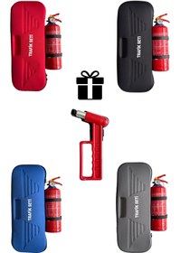 Resim Bilgeden Çekiçli Gri Eva Trafik Seti Ve 1 Kg Yangın Tüpü 4 Yıl Etiketli Tüvtürk Onaylı Araç Ilk Yardım Seti 