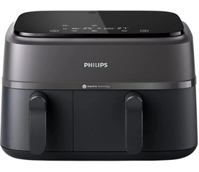 Resim Philips Airfryer NA350/00 Çift Hazneli Fritöz Siyah 