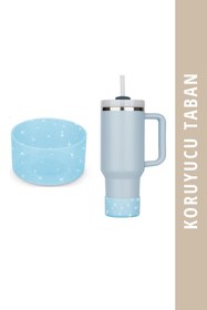 Resim Mamastuff Koruyucu Silikon Altlık Taban - Mavi Silver Simli 