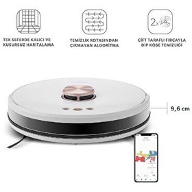 Resim Homend Alex Laser Pro 1283H Moplu ve Haritalamalı Beyaz Akıllı Robot Süpürge 